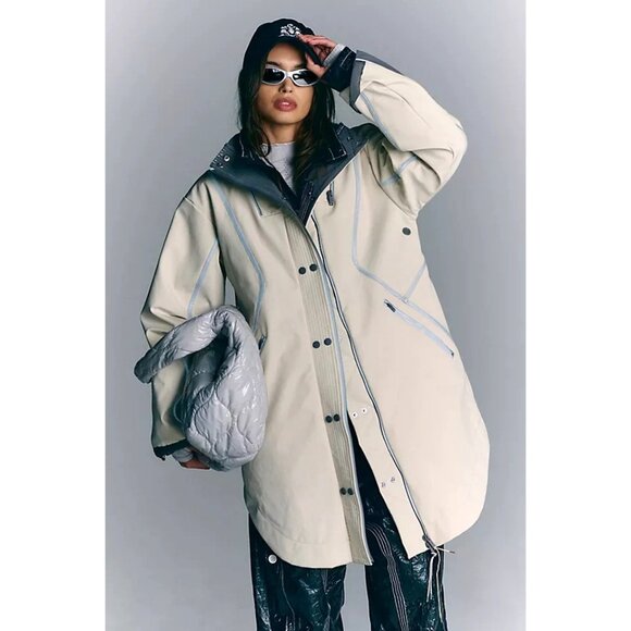 Free People Moon Magic Reflective Rain Parka Womens S Gorpcore Outdoors Y2K - Picture 1 of 10